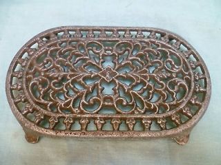 Vintage French scrolled WROUGHT IRON Trivet  9.75 Long