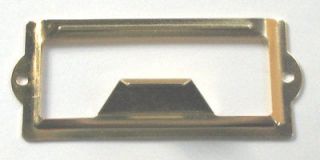 25 Label/Card Holder Brass w/pull 3 1/2x1 1/2 w/screws