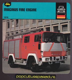 1978 MAGIRUS DEUTZ FIRE ENGINE TRUCK Photo History CARD