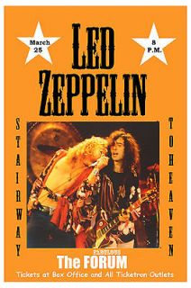 Classic Rock Led Zeppelin at The Forum Los Angeles Concert Poster 