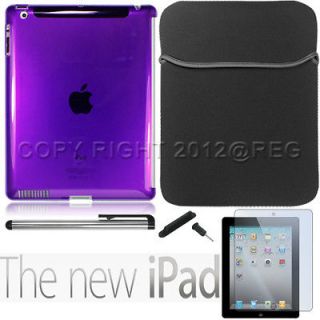   Bundle Hard Case Smart Cover Companion Stylus For New iPad 3 3rd 2 G
