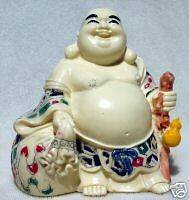 Feng Shui Laughing Buddha Carrying Wealth Sack and Gourd for Health