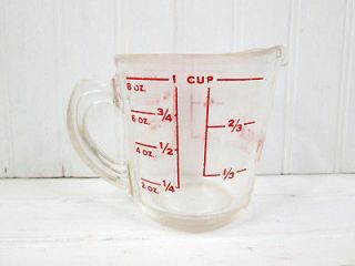Vintage Pyrex Glass Measuring Cup Liquid 1 Cup Closed Handle 508