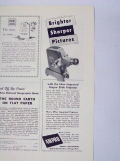 1947 Ampro Slide Projector Vintage Magazine Print Advertisement Page
