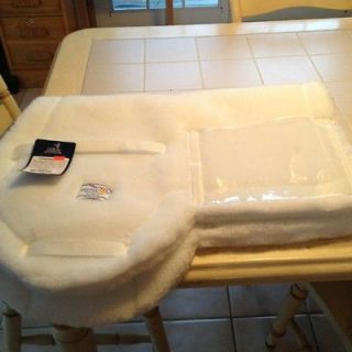   Fleece Close Contact Show English Saddle Pad W Number Holder New White