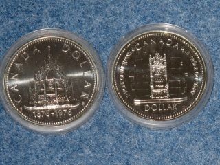 1976 1977 Canada Silver Dollar Commemorative lot of 2 coins B8464L