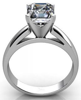 50Ct ASSCHER CUT CATHEDRAL STYLE ENGAGEMENT RING 14K GOLD 