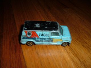 Vintage Distressed Yatming Green Eagle Hippie Diecast Car Van Toy Old