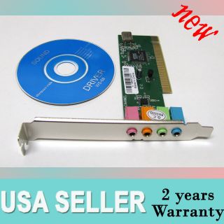 New 4 Channel 5.1 Surround 3D PCI Sound Audio Card CD