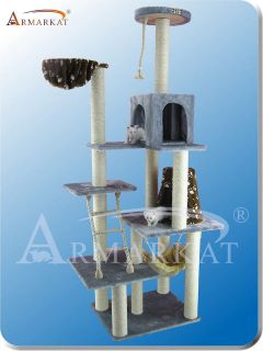 Armarkat 78 Cat Tree, A7802 Grey 7 Level Cat Tower, Condo, Rope 