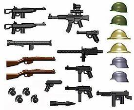 BrickArms 2.5 Scale World War II Weapons Pack Gunmetal Grenades 