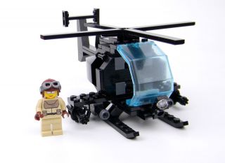 Custom LEGO army AH 6 Little Bird Helicopter military with minifigure