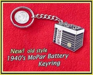   1940s Mopar Battery Keychain Chrysler Plymouth Dodge DeSoto 1950s