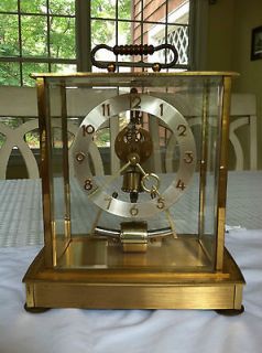 Vintage Kieninger Obergfell KUNDO Electric Brass Mantle Carriage Clock