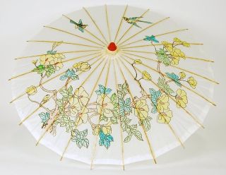   PARASOL Bird Yellow Flower Chinese Umbrella Home Décor Asian Gift