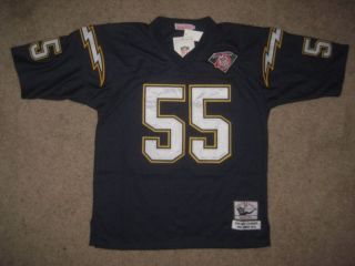 Junior Seau Authentic Stitched Chargers Navy Jersey New NWT   Mens All 