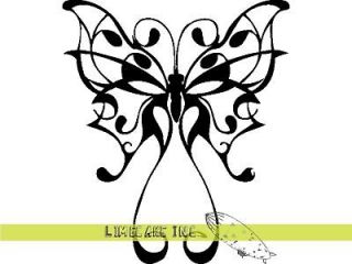 Pinstripe Butterfly Black Tattoo Art Decal Sticker CULT