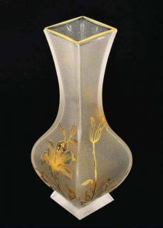 Daum Nancy Deco Art Glass Vase Signed Large 1920s