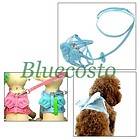 Angel Wing Puppy Dog Cat Pet Mesh Safety Lead Leash + Girth Harness 