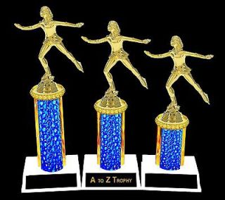   TROPHIES 1st 2nd 3rd PLACE FEMALE or MALE ICE SKATE TROPHY AWARDS