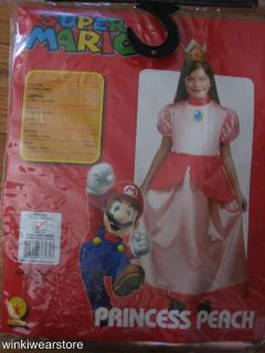 Super Mario Brother Princess Peach Costume 4 6 3 4 year Small NIP