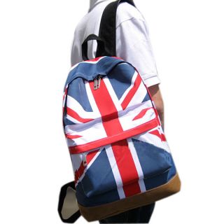Girls Boys UK Flag Union Jack Print Backpack Schoolbag Canvas Bags 3 
