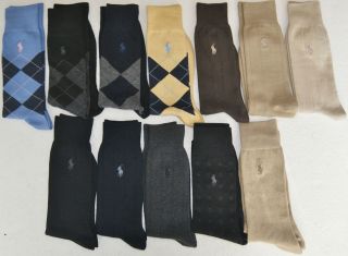 Polo Ralph Lauren Dress Socks Solid Colors Soft Cotton Blend 100% New 