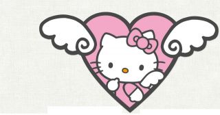HELLO KITTY ON A CLOUD ANGEL WINGS WALL SAFE STICKER CHARACTER 