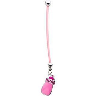 Pink Baby Bottle Pregnant Belly Ring