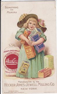 VICTORIAN AD CARD HECKERS JONES ​JEWELL MILLING CO.
