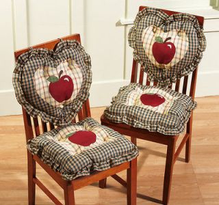 New 2 Country Plaid Check Apple Kitchen Chair Cushions Kitchen Decor