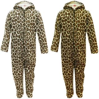 Girls Leopard Print All In One Jumpsuit Animal Onesie Size 2 13 Years