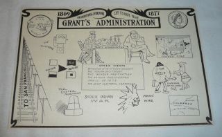 1919 cartoon print ~ ULYSSES S GRANTS ADMINISTRATION