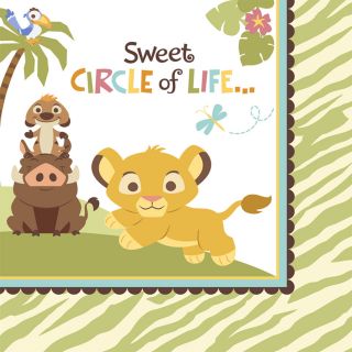 Baby Shower LUNCH DINNER NAPKINS Boy or Girl Sweet Circle of Life Lion 