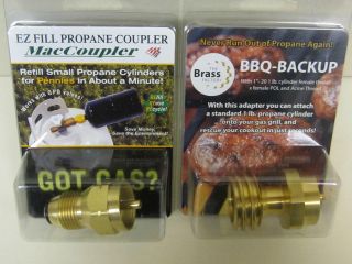 Propane Tank Refill Adaptor & BBQ Grill Backup Combo Pack for Home or 