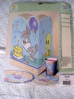 BABY Looney Tunes Party Happy 1st Birthday CENTERPIECE Decoration 