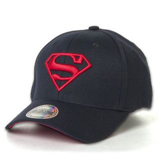 Superman Baseball Cap Flexfit Spandex Hat Black WD0001 New