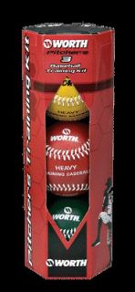   Baseball Pitchers Training Kit Includes 3 Weighted 9 inch baseballs