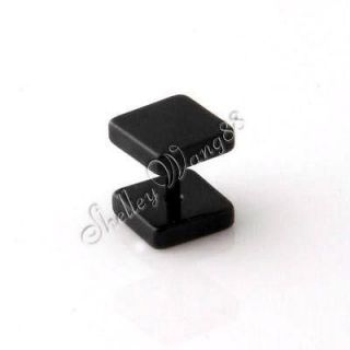 Newly listed Mens Earring Ear Square Stud Stainless Steel Black 4mm