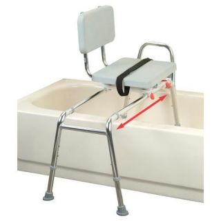 Sliding Shower Bath Transfer Bench Chair w Padded Swivel Seat 37661 
