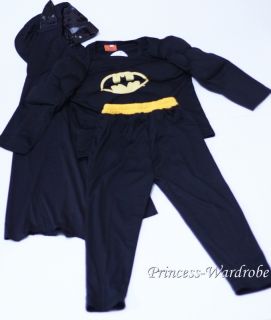 XMAS Muscle Batman Bat Robin Hero Full Outfit Boy Kid Party Cosplay 