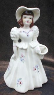 Florence Ceramics lady with basket California Pottery vintage figurine