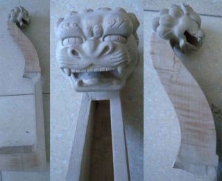 New hand carved white Double Bass Lion head Neck