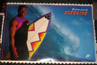 STILL SEALED  Bo Jackson Poster Nike Promo Pipeline   Bo Surfing 
