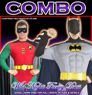 Quality Batman + Traditional Robin Fancy Dress Costumes