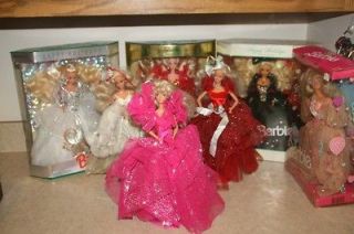 Newly listed Holiday Barbies   1988 1993 lot of 7 Barbie