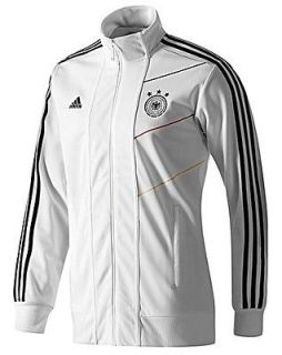   Mens GERMANY TRACK TOP Soccer Football White Jersey Shirt Jumper
