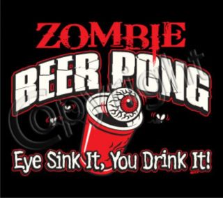 ZOMBIE BEER PONG Party Halloween Adult Humor Costume Scary Horror 