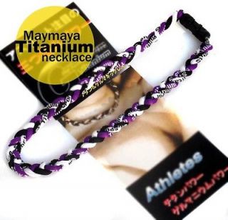 New Ionic Titanium Baseball Sports Tornado Necklace Purple white Black
