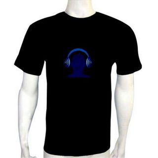 Headphones EL LED T Shirt Cool Gadgets for Rave Party/Disco